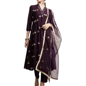 Myx Women's Embroidered Kalidar Kurta Pant Set