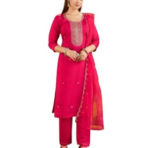Women's Kurta Pant Set with Dupatta | Fully Stitched Silk